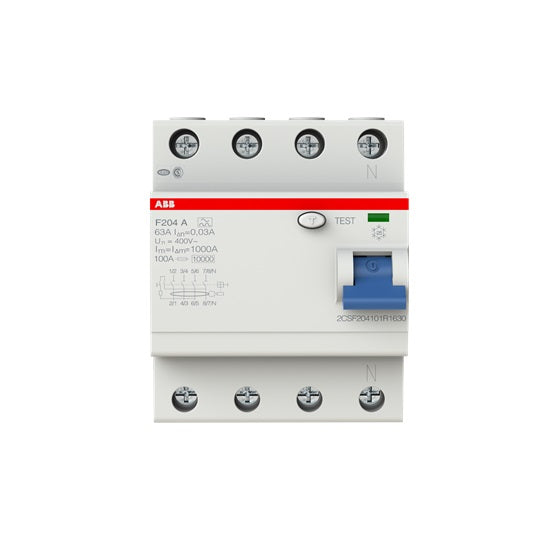 ABB F204 A-63/0.03 Residual Current Device (RCD) - Industrial Automation Part