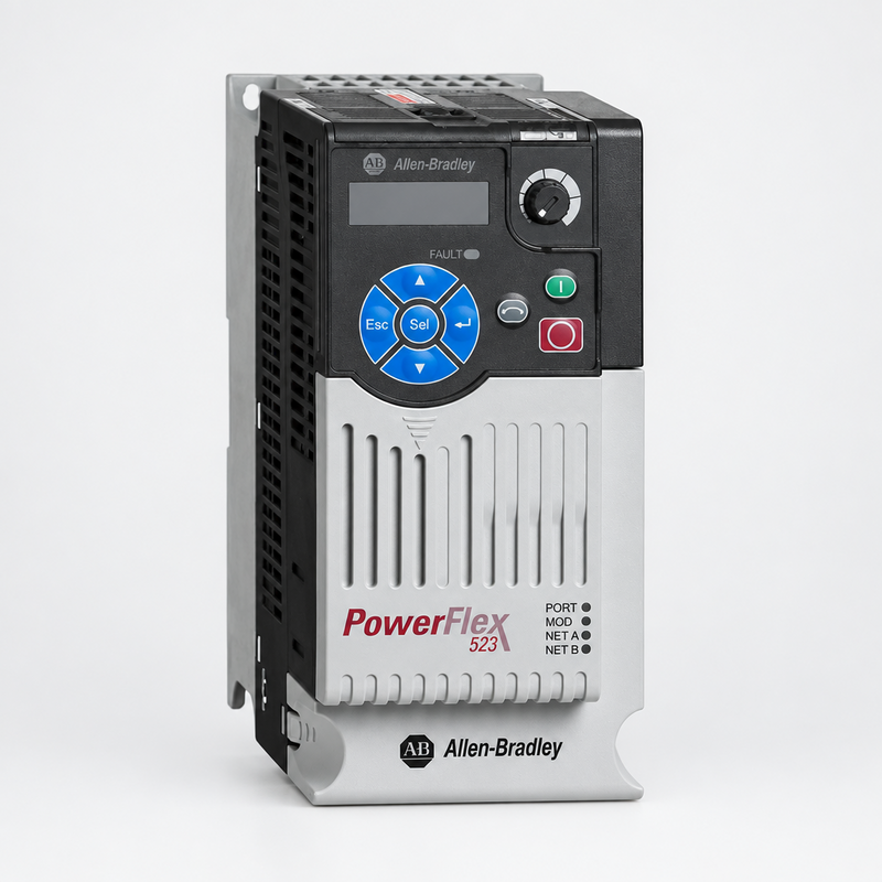 Allen-Bradley 25A-D037N114 PowerFlex 523 AC Drive white background product image
