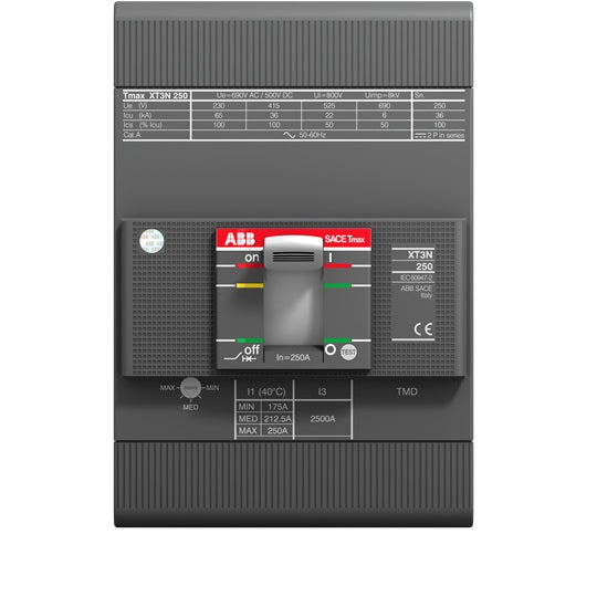 ABB XT3N 250 TMD 200-2000 3p F F Molded Case Circuit Breaker - Industrial Automation Part
