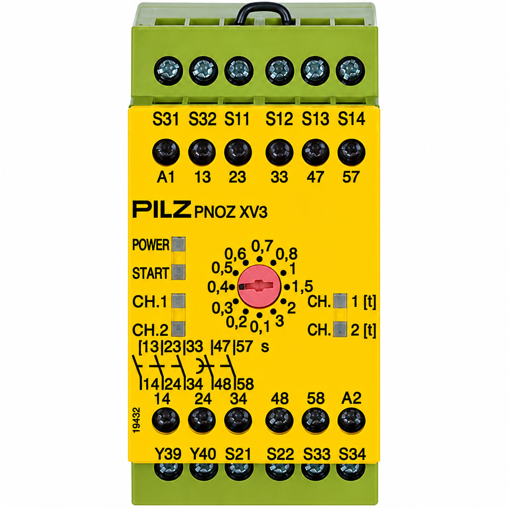 Pilz 774542 safety relay white background