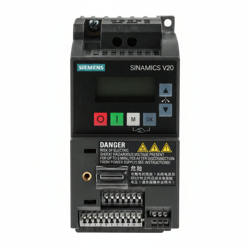 Siemens 6SL3210-5BB13-7UV1 SINAMICS Frequency Converter white background product image