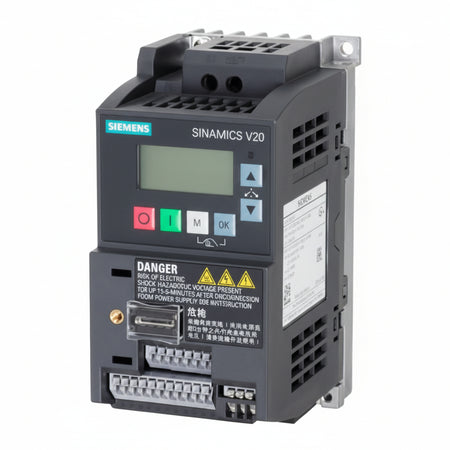 Siemens 6SL3210-5BB13-7UV1 SINAMICS Frequency Converter white background product image