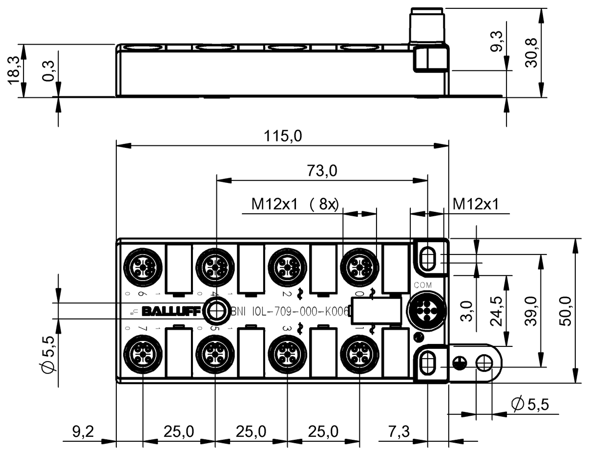 Balluff BNI0007 BNI IOL-709 IO-Link sensor actuator hub