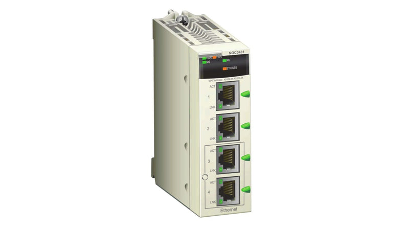 Schneider Electric BMXNOC0401 Modicon X80 PLC Module white background product image