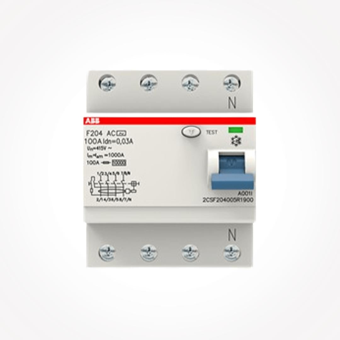 ABB F204 A S-40/0,3 Residual Current Device (RCD) - 2CSF204201R3400 Residual Current Circuit Breaker (RCCB)