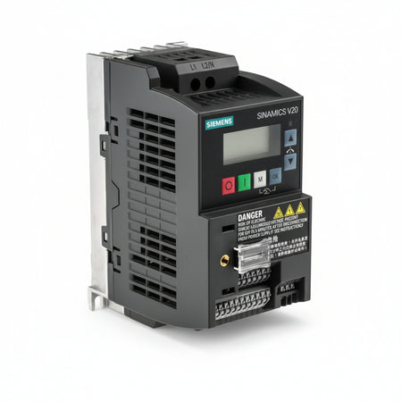 Siemens 6SL3210-5BB13-7UV1 SINAMICS Frequency Converter white background product image
