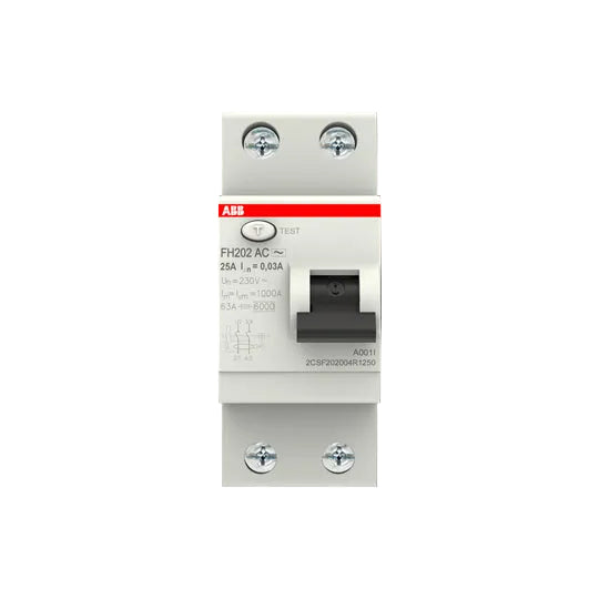 ABB FH202 AC-25/0.03 Residual Current Device (RCD) - Industrial Automation Part