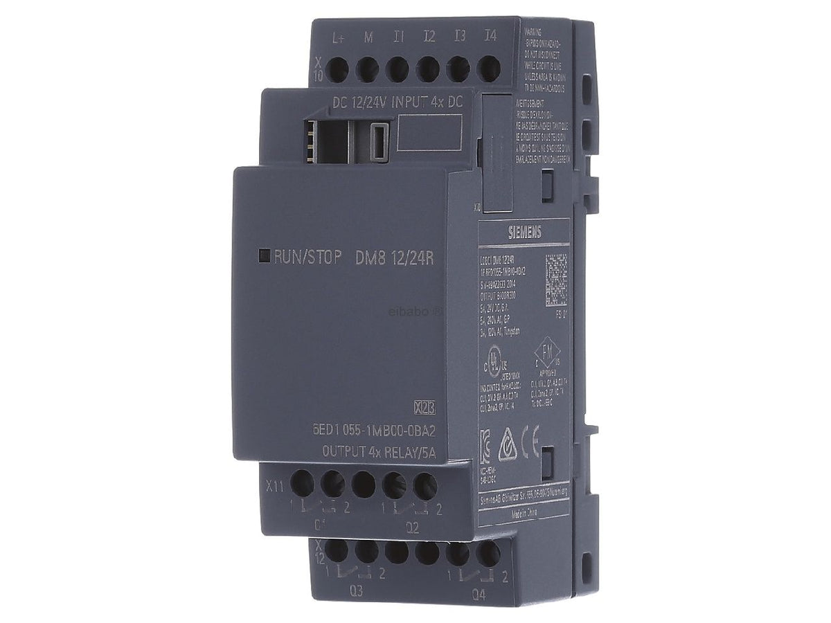 Siemens LOGO! DM8 12/24R expansion module 6ED1055-1MB00-0BA2 4DI 4 relay outputs
