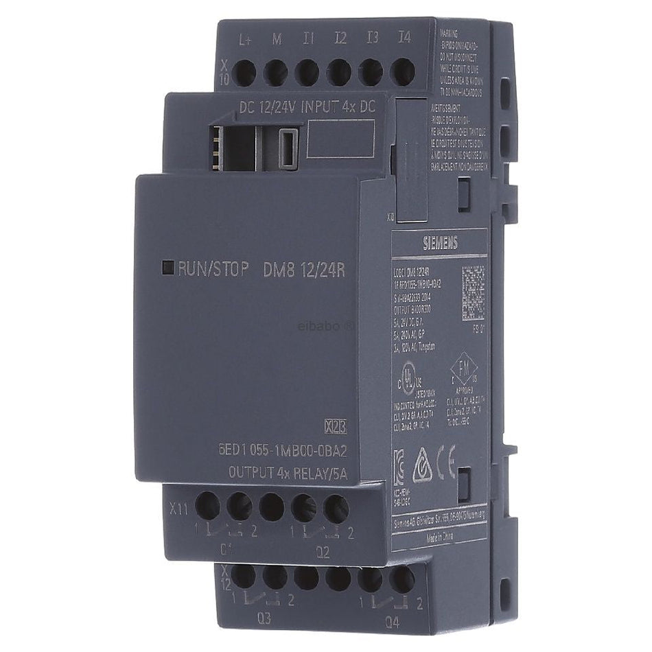 Siemens LOGO! DM8 12/24R expansion module 6ED1055-1MB00-0BA2 4DI 4 relay outputs