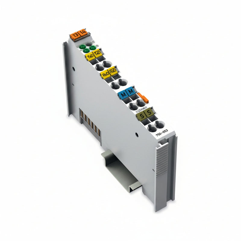 WAGO 750-653/025-000 Serial Interface Module - white background